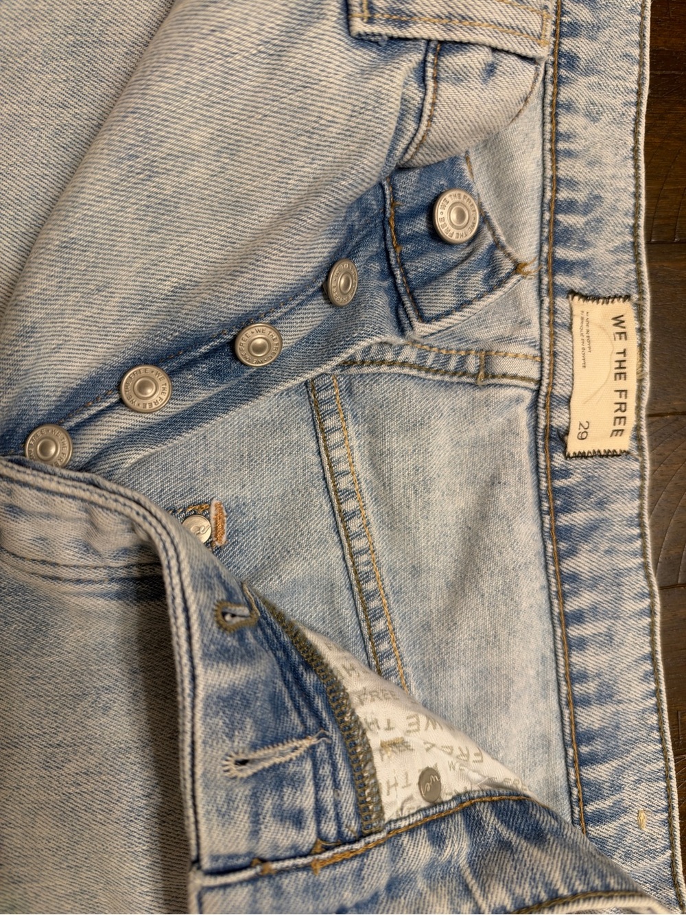 Free People We The Free Light Wash Barrel Leg Jeans Relaxed Tapered Denim - Picture 7 of 9